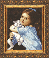 Вышивка ЧМ-004 Девочка с котенком
