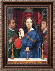 Вышивка МК-062 Мадонна перед чашей с причастием 1841 г. Вышивка МК-062 Мадонна перед чашей с причастием 1841 г.