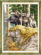 Вышивка ДЖ-049 Волки в дозоре