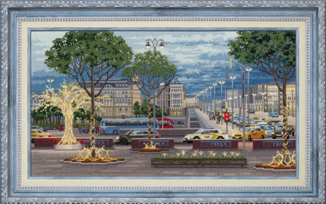 Купить вышитую картину «ГМ-1051 Городские деревья (вышитая картина)» от  производителя «Золотое Руно» в Москве