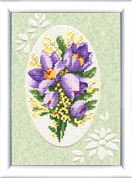 Вышивка БТ-005 Бутоньерка с мимозой Вышивка БТ-005 Бутоньерка с мимозой